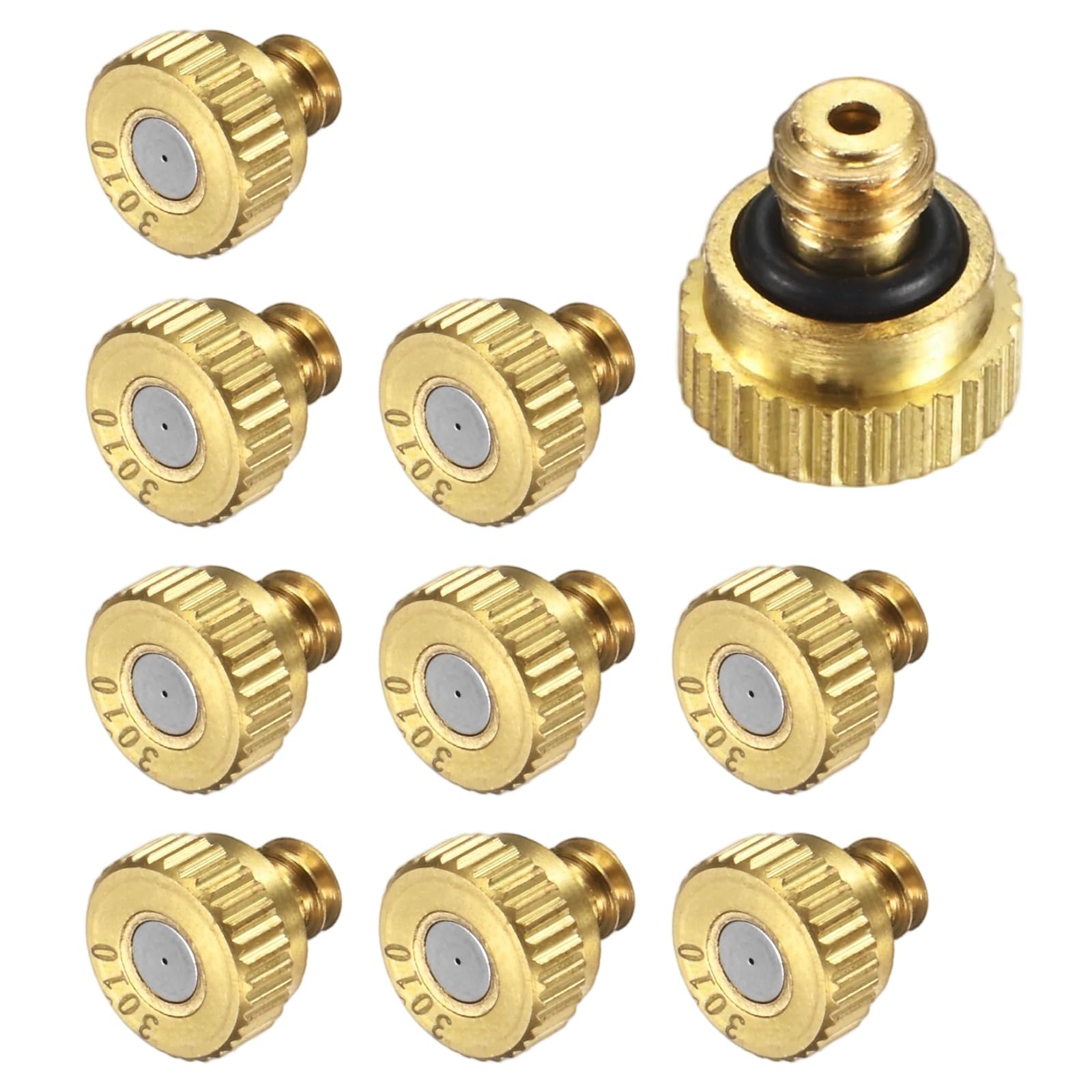 M METERXITY 10-Pack Brass Misting Nozzles 0.012in/0.3mm Orifice