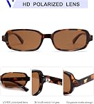 VANLINKER Retro Rectangle Polarized Sunglasses for Women Men Small 90s Style Vintage Trendy Narrow Rectangular Frame VL9813