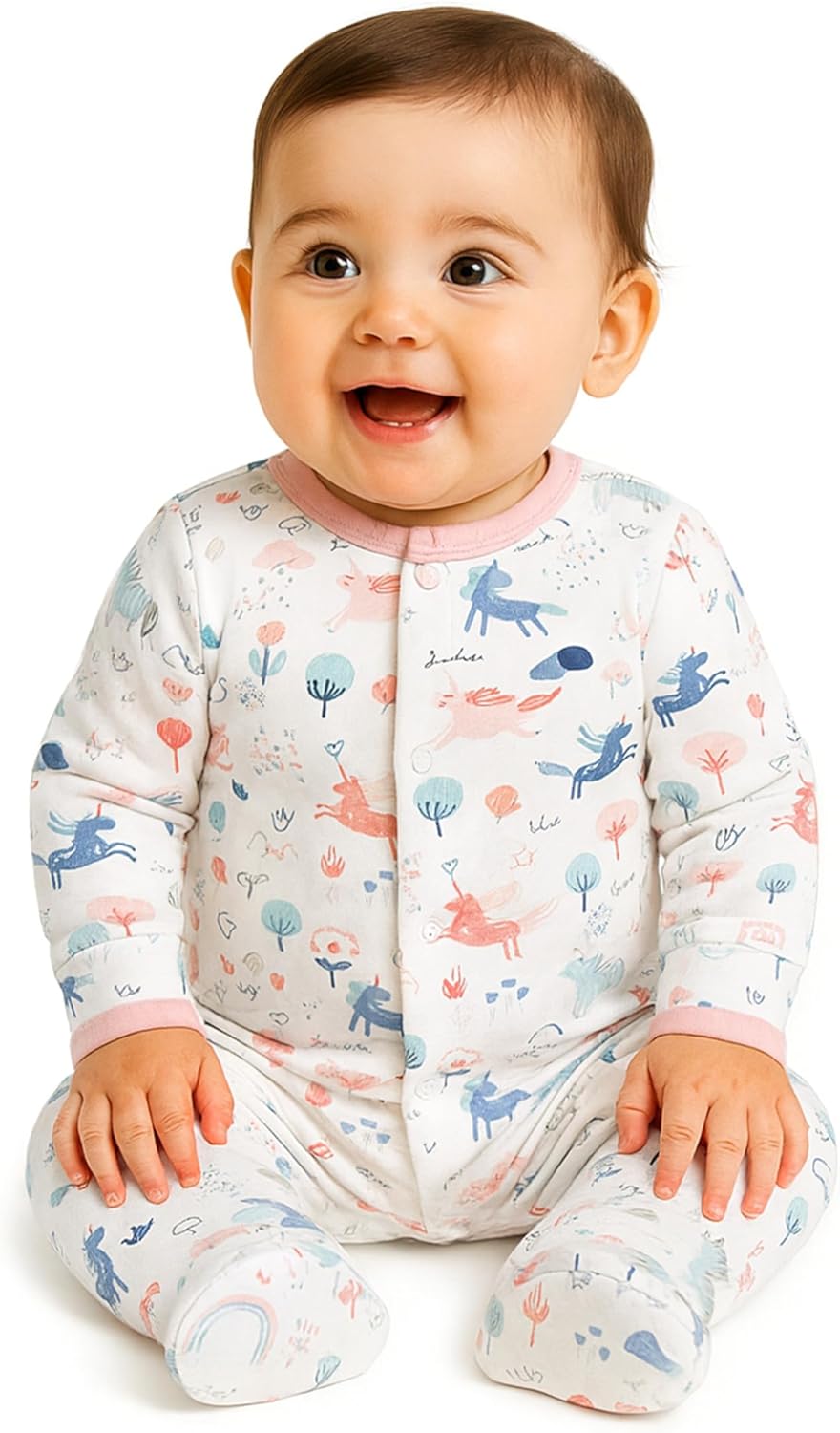 Baby Footie Bodysuits with Mittens - 3 Pack Infant Girls Boys Footie Rompers