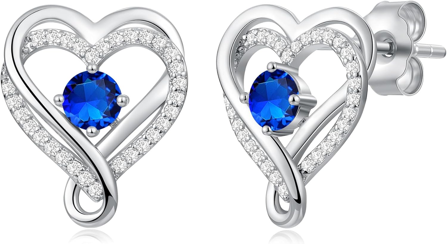 Infinity Heart Birthstone Earrings for Women Wife S925 Sterling Silver Anniversary Birthday Gift Ideas for Wife Girlfriend Her Presents for Mom Daughters