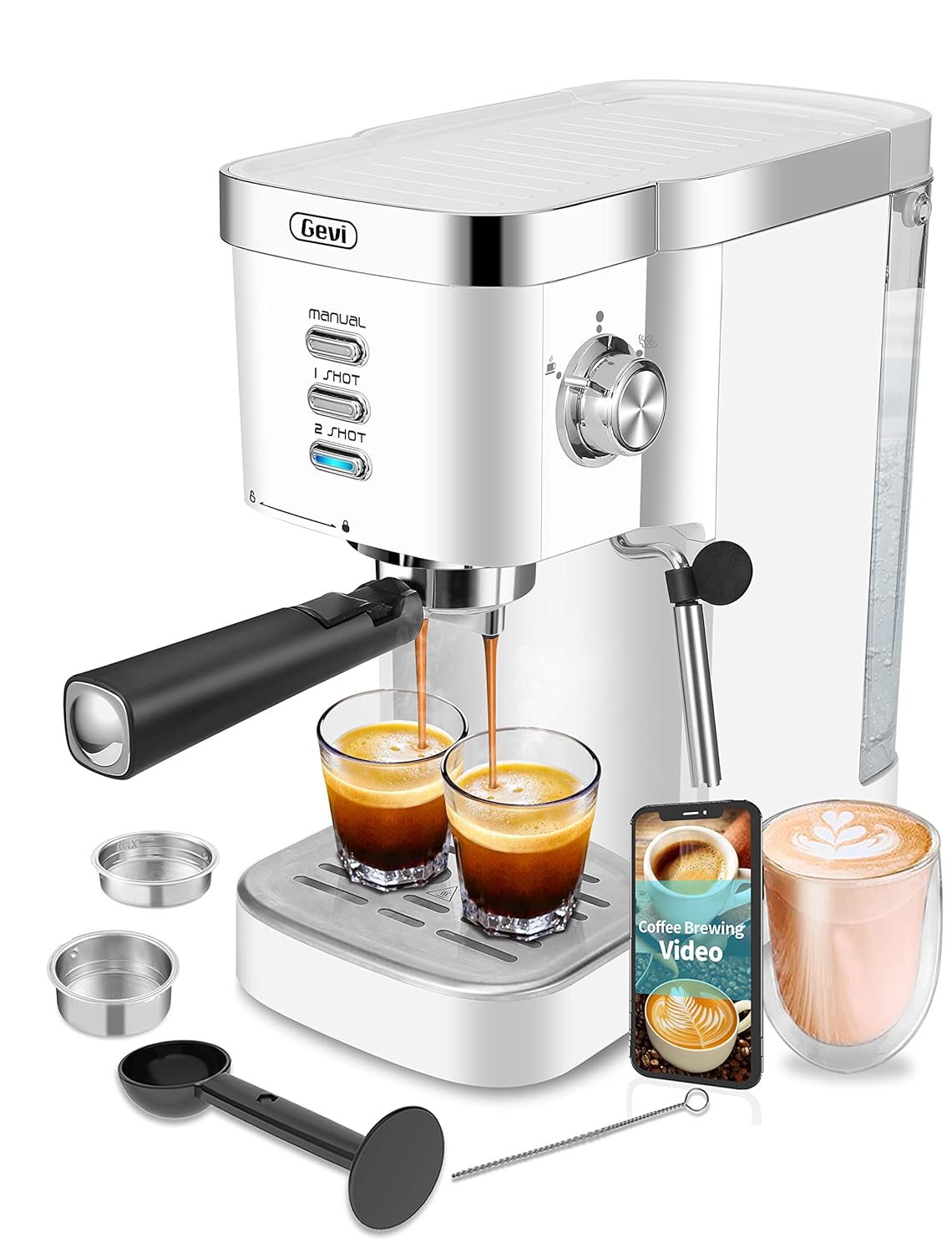 Gevi Espresso Machines 20 Bar Fast Heating Automatic
