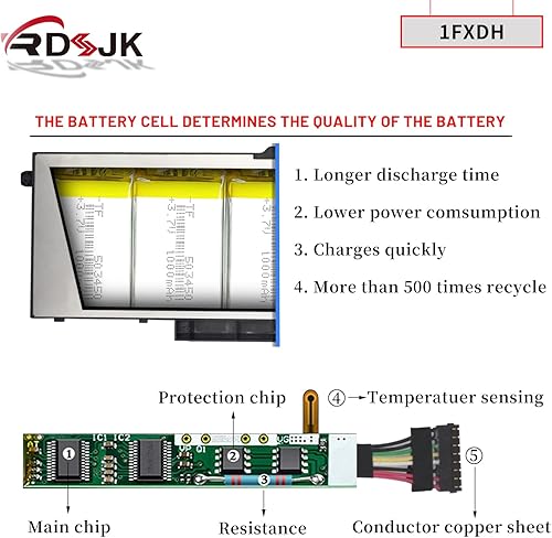 Miniatura 4 de 1FXDH 1WJT0 - Batería para portátil Dell Precision 3541 3551 Latitude 15 5501 5511 E5501 E5511 Series 01WJT0 D191G 0D191G CN-0D191G 11.4V 97Wh