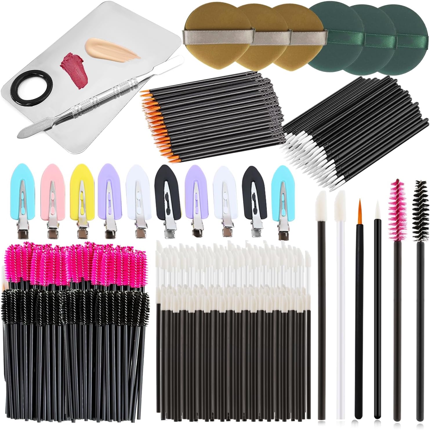 Disposable Makeup Applicators Kit Powder Puffs Makeup