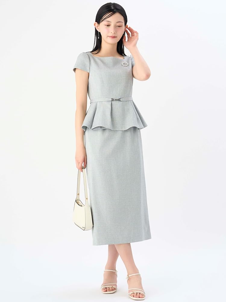 （三連休限定値下げ）ベルト付きアシメペプラムタイトワンピース Amazon.co.jp: [セルフォード] ベルト付きアシメペプラムタイト