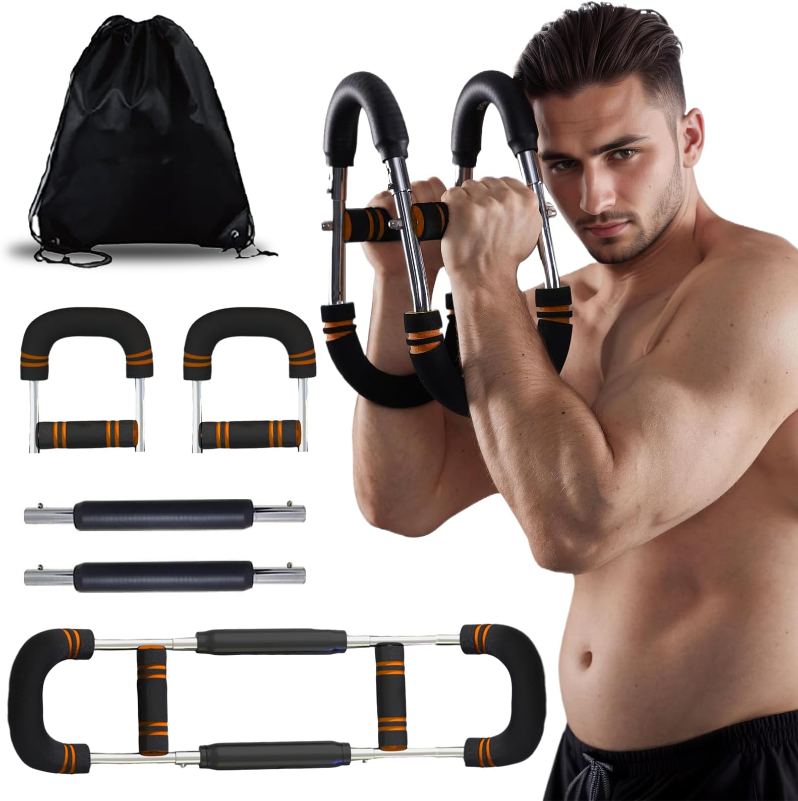 Arm Trainer Adjustable Chest Expander arm Exerciser,Shoulder Muscle Training Fitness Equipment, Upper Body Strength Training Machine. Portable Spring Resistance Home Fitness Equipment.