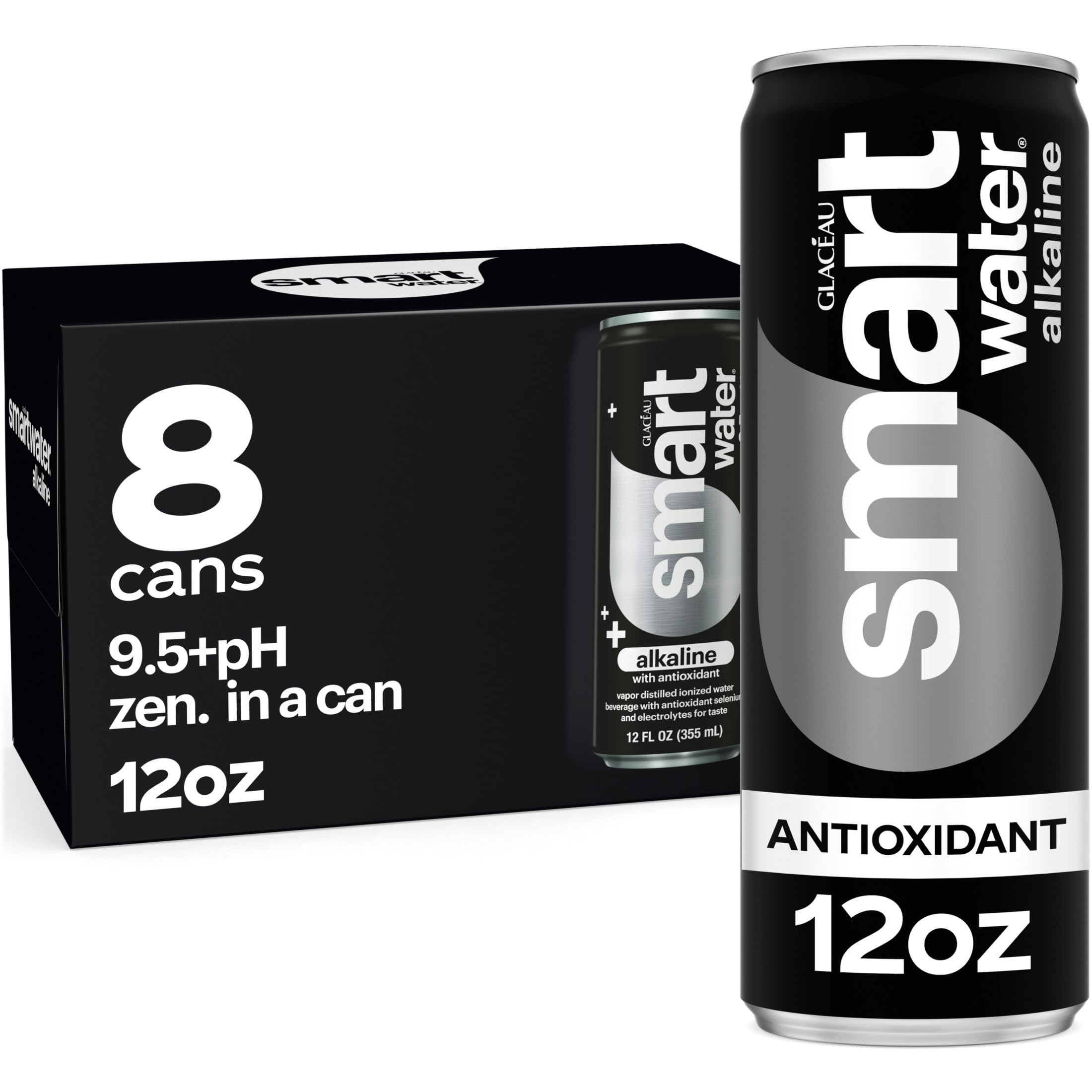 Smartwater Alkaline Antioxidant Aluminum Can 12oz 8pk