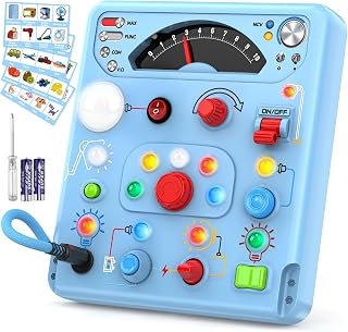 Tozuoup Busy Board Montessori Toys with 13 LED Lights and 10 Switches