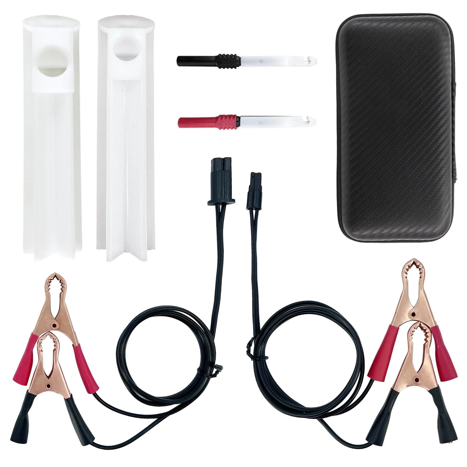 układ paliwowy Adapter do czyszczenia i płukania wtryskiwaczy paliwa z 2 kablami zasilającymi Zestaw mycia dysz ze schowkiem(6pcs with box)