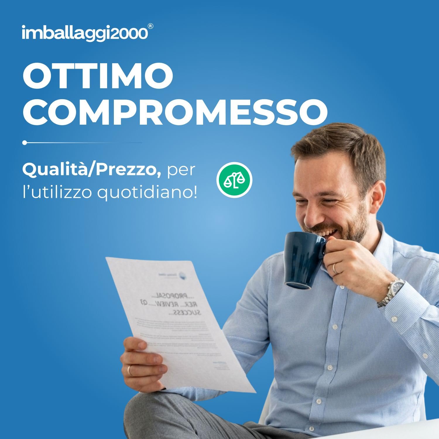 IMBALLAGGI 2000 – Pallet Carta A4 per Stampanti, 180 Risme da 500 Fogli, 90.000 Fogli, Carta A4 di Alta Qualità per Ufficio, Fotocopiatrici e Stampanti, Formato A4, 80 g/m²