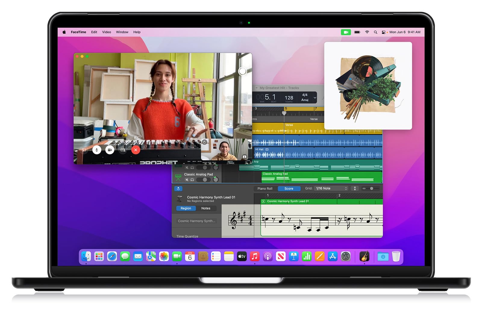 UESWILL Compatibile con MacBook Air 13" M4 M3 M2 2022-2025 modello A3240 A3113 A2681 con display Retina liquido da 13,6 pollici Touch ID, custodia rigida con motivo + panno in microfibra, luna