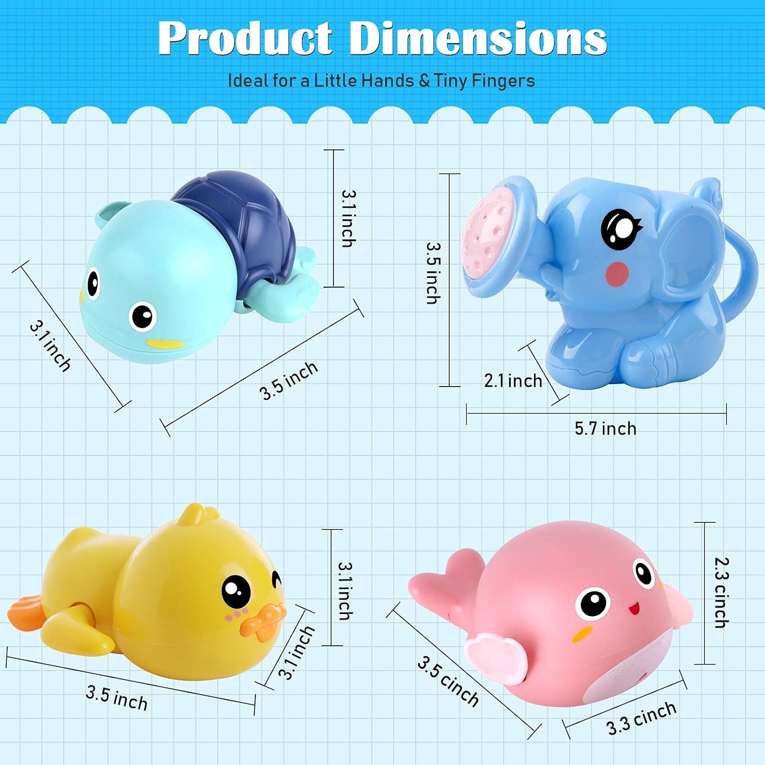 FAYOGOO Bath Toys, 6 Pack Baby Bath Toys for Toddlers 1-3, Floating Wind-up Toys Swimming Pool Games Water Play Set Gift for Bathtub Shower Beach Infant Toddlers Kids Boys Girls Ages 4-8 Years Old : Toys & Games