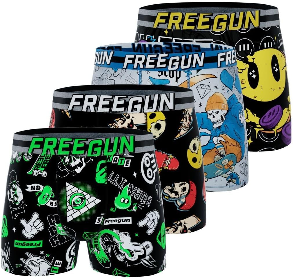 FREEGUN Boxershorts voor heren, katoen, hypoallergeen en stretch (4