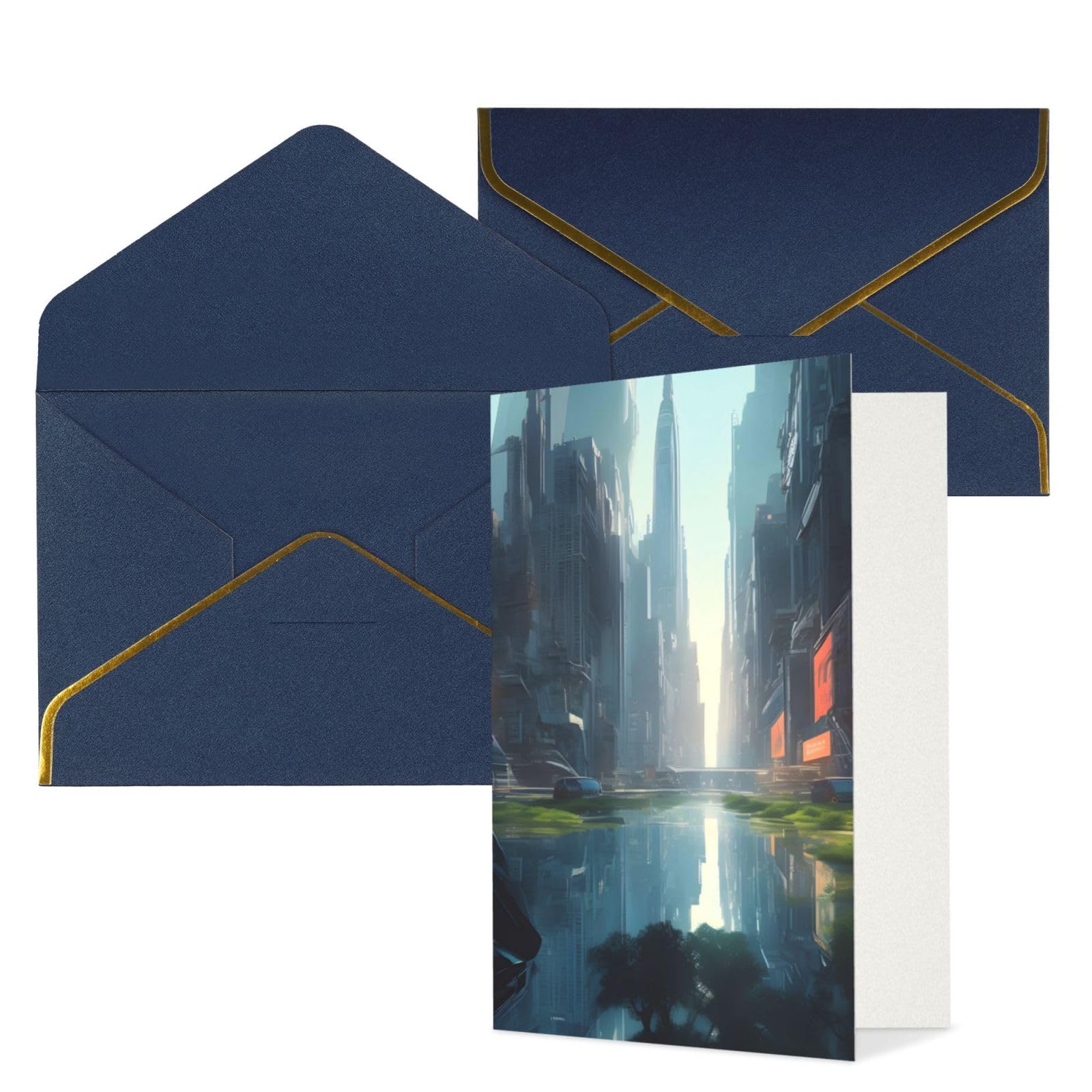 AthuAh The City On The Water Thank You Cards, Thank You Cards With Envelopes For Business, &*Weddings, Welcome Baby Shower, 4.5x6 Inches