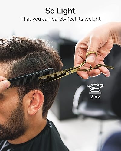 Miniatura 6 de Tijeras para adelgazar el cabello, tijeras de corte de dientes, peluquero profesional, peluquería ULG para peluquería texturizadora, borde