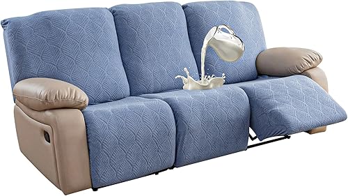 Miniatura 38 de Fundas de sofá reclinable 100% impermeables, 3 piezas cubiertas elásticas para sofá reclinable para sofá de 3 cojines, apto para mascotas, fundas de