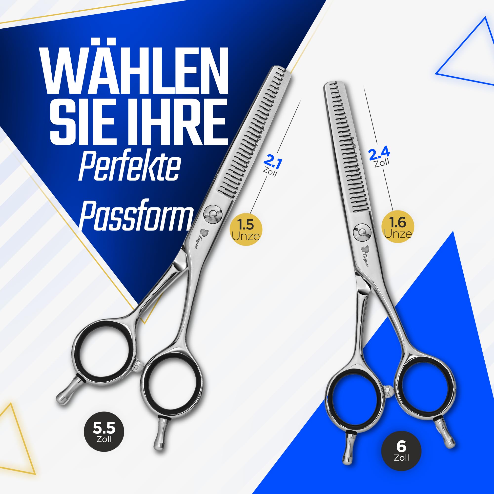 Fagaci Effilierschere Friseur 5.5" mit 440C Stahl, Ausdünnschere Haare Extreme Schärfe & Präzise Schnitte, Haarschere Ausdünnen Schlanke Klingen, Frisörenschere, Haar Scheren
