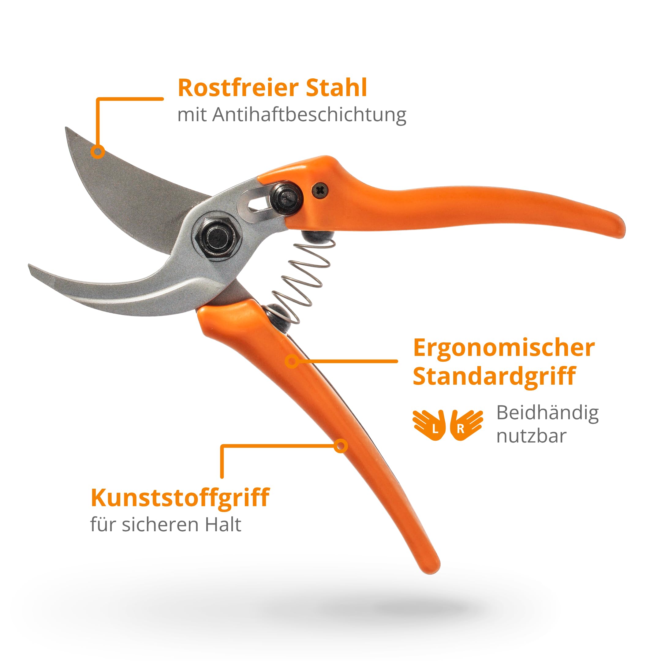 Original LÖWE 14 Gartenschere Rosenschere 14.107 mit scharfen Stahlklingen aus Carbon - leichte Bypass-Schere mit Antihaftbeschichtung zum Schneiden für Rosenbüsche Rosenzweige Äste Schnittblumen