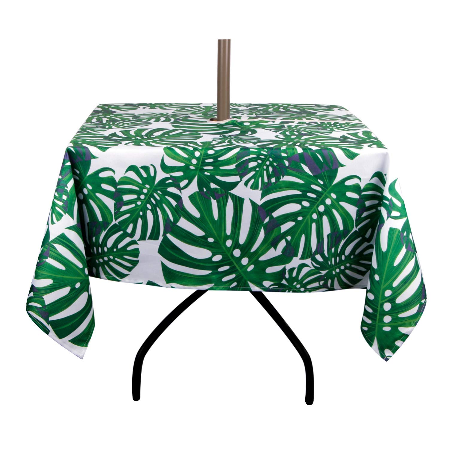 EHouseHome Outdoor Indoor 60inch SquareTablecloth with Umbrella Hole and Zipper, Waterproof Zippered Patio Table Cloths, Spring/Summer Table Covers for Backyard Circular Table/BBQs/Picnic โ image 1