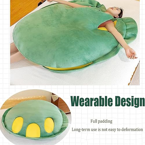 Miniatura 7 de PTAEXCEL Almohada de caparazón de tortuga portátil, 51in130cm Almohada de caparazón de tortuga gigante portátil de felpa extraíble, peluche de