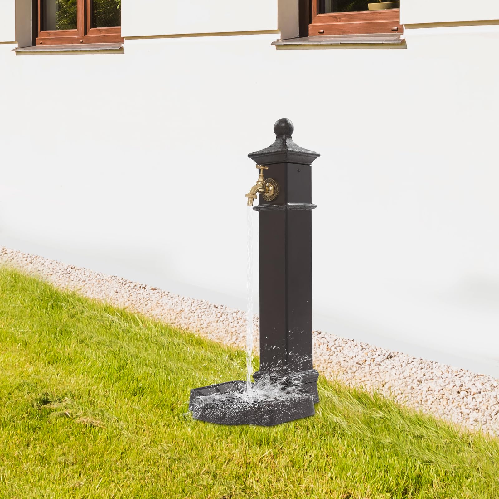 33 * 29.5 * 74 Gusseisen-Wassersäule Wasserzapfstelle Antik Look Hydrant-Wasserhahn dekorativer Brunnen mit Wasserhahn Retro-Wassersäule für Gärten Hinterhöfe Rasen Innenhöfe Bewässerung Waschen