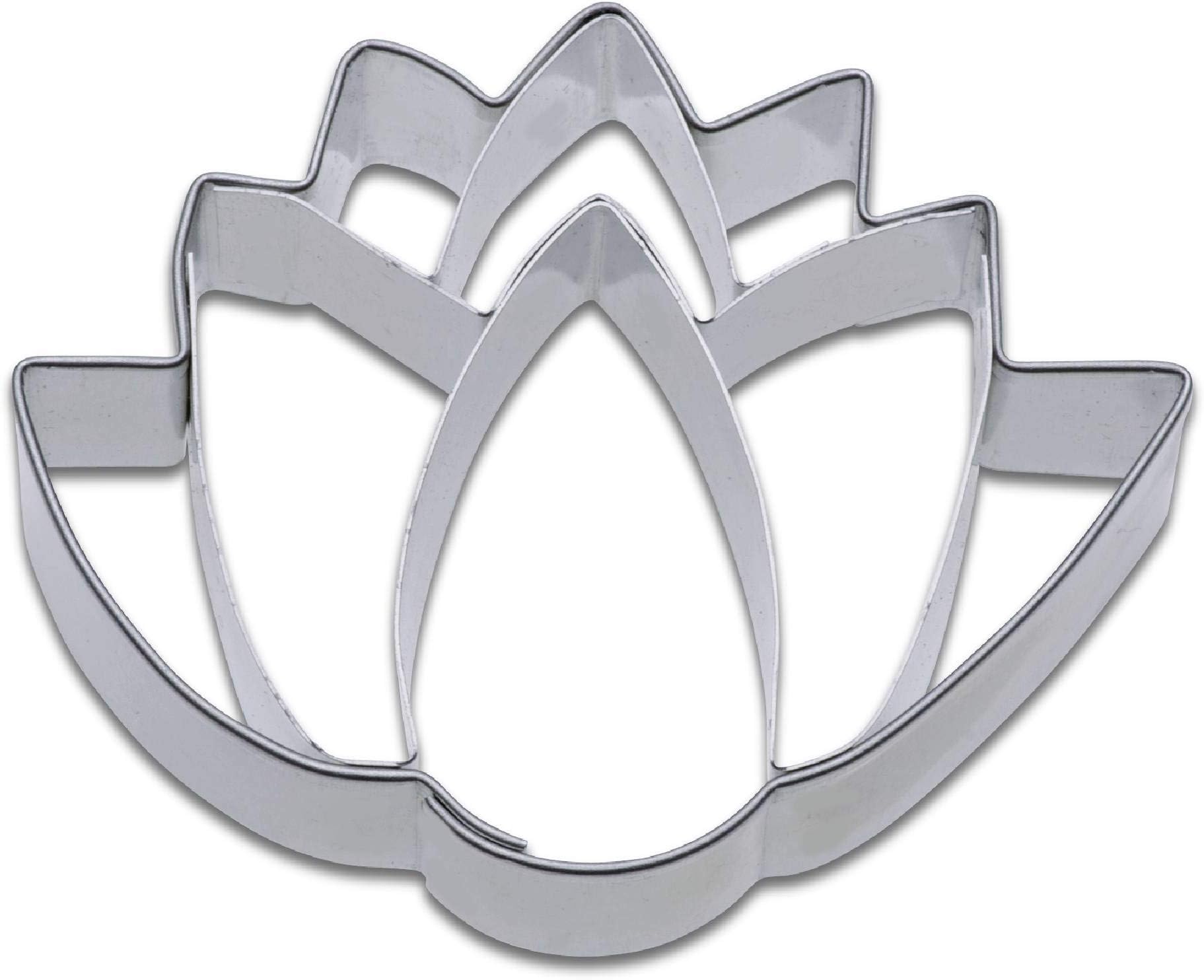 Lotus Flower Embossing Cookie Cutter, 6 cm, 6 x 30 x 30 cm, Silver