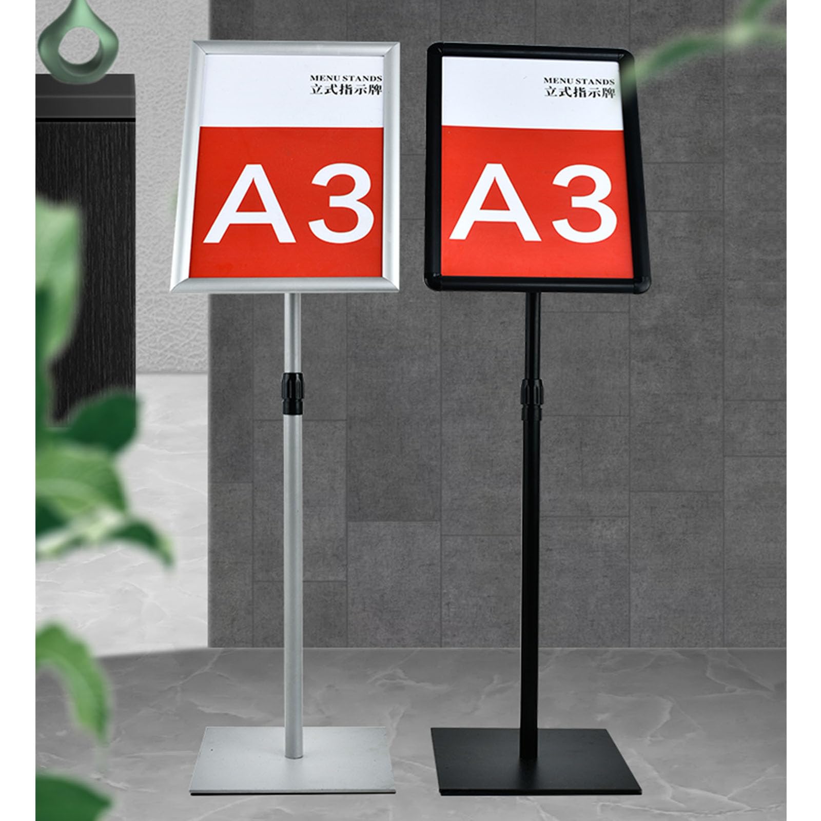 Soporte ajustable de pie para carteles, menús, anuncios, ventas, avisos, exhibición de señalización