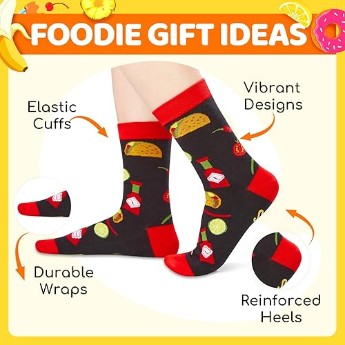Miniatura 2 de HAPPYPOP Funny Food Socks Men - Women Hot Dog Ramen Taco Gifts, Pizza Taco Socks for Teen Boys Girls