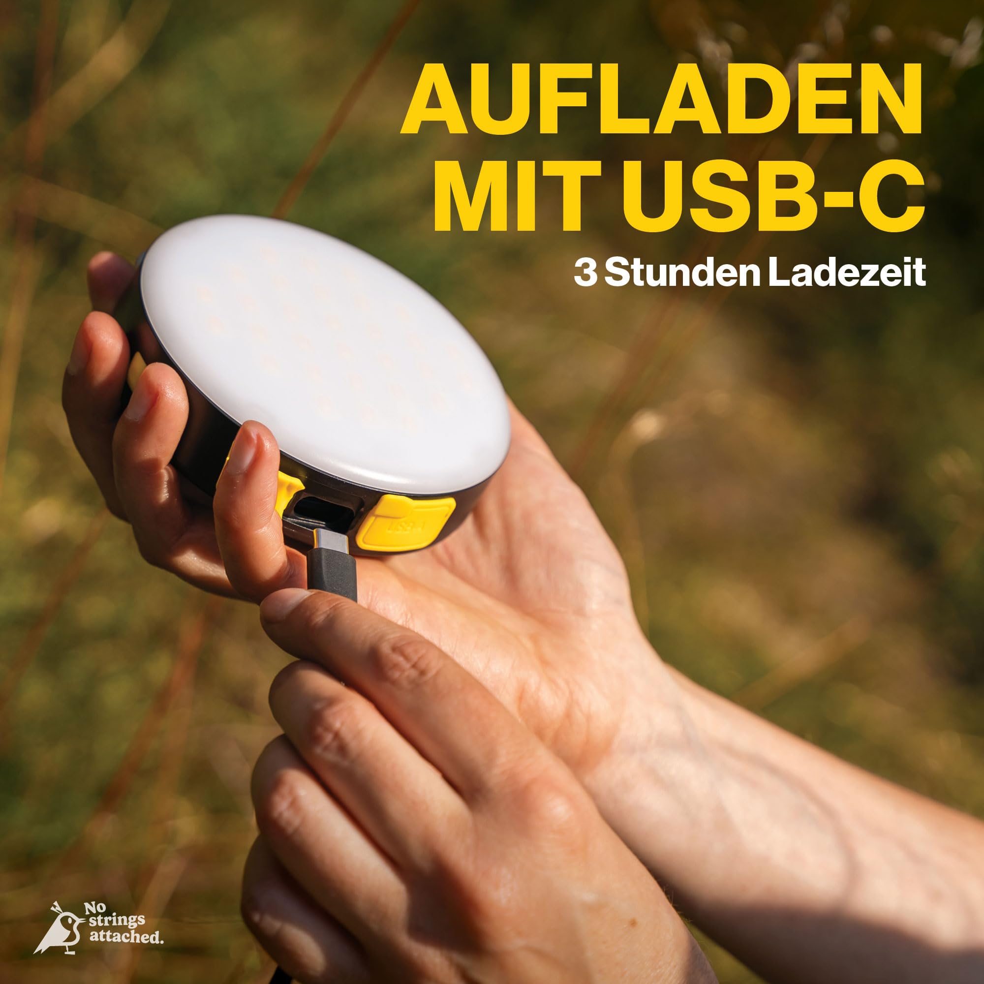 LED-Strahler mit Powerbank 300 Lumen, 10000mAh Powerbank mit 20W, 1x USB-C, 1x USB-A, Campinglampe, Werkstattlampe, IP67 wasserdicht, magnetische Rückseite, Stativ-Anschluss, integr. Ständer