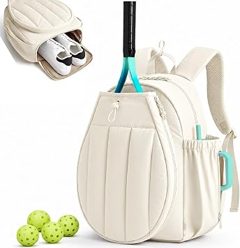 Pickleball Bag, Large Sports Pickleball Backpack with Shoe Compartment for Men Women