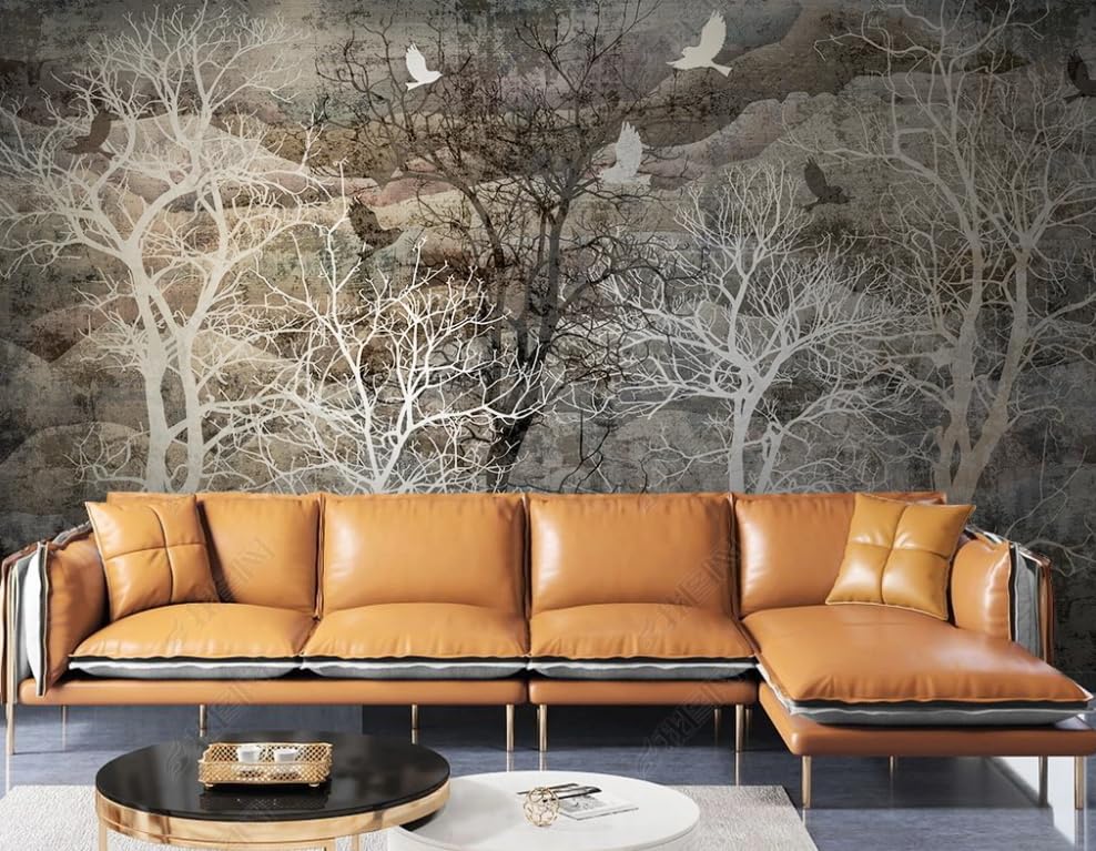 Papier peint intissé oiseaux de la forêt poster geant mural salon 200x140