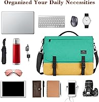 Vista 33 de MATEIN Bolsa tipo mensajero para hombres, mochila escolar para adolescentes, ligera de 17.3 pulgadas, maletín para laptop grande, bolsa cruzada