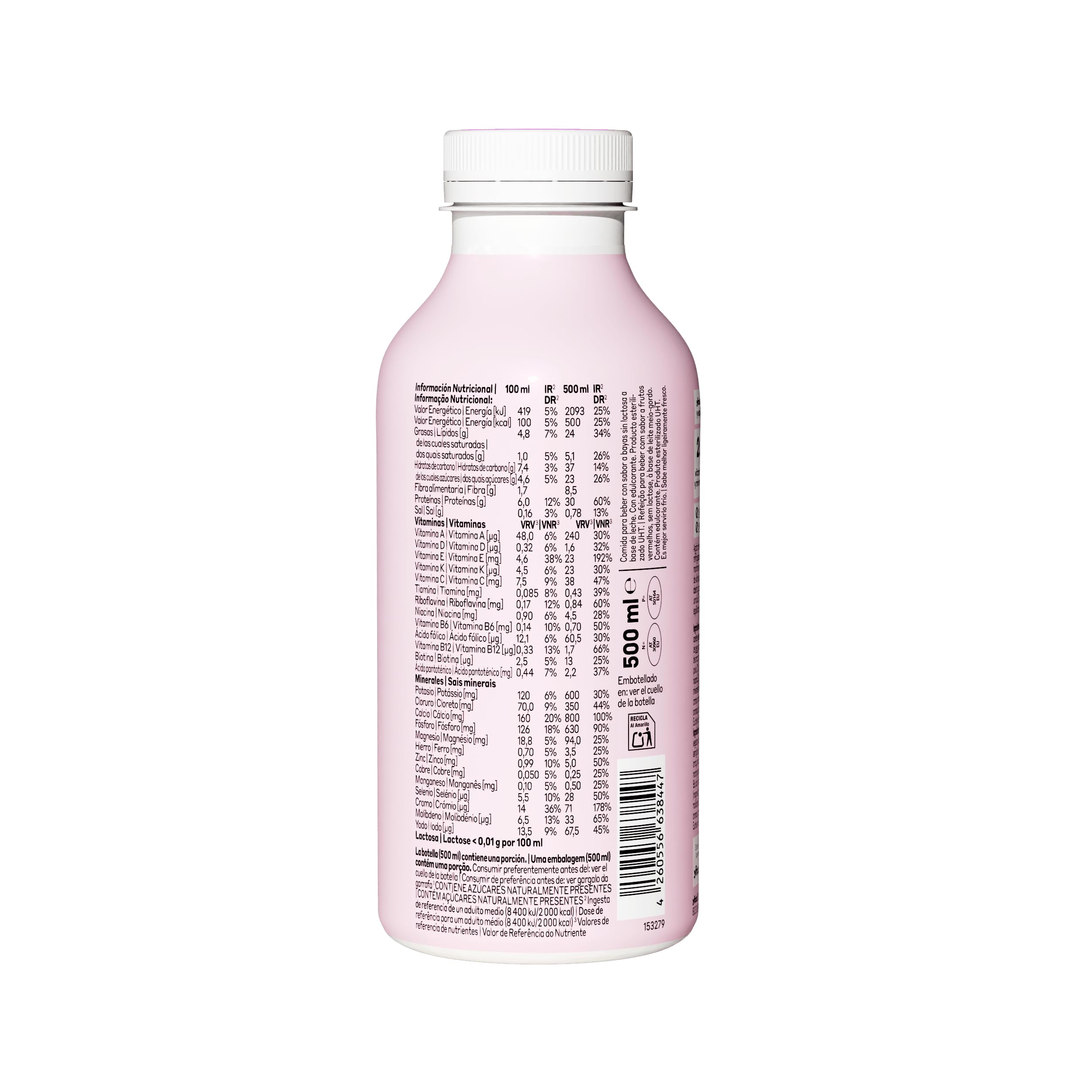 yfood Fresh Berry - Batido Sustitutivo de Comida, Bebida Proteica Lista para Beber, 30 g de Proteína, 26 Vitaminas y Minerales, Sin Lactosa y Sin Gluten, 500ml