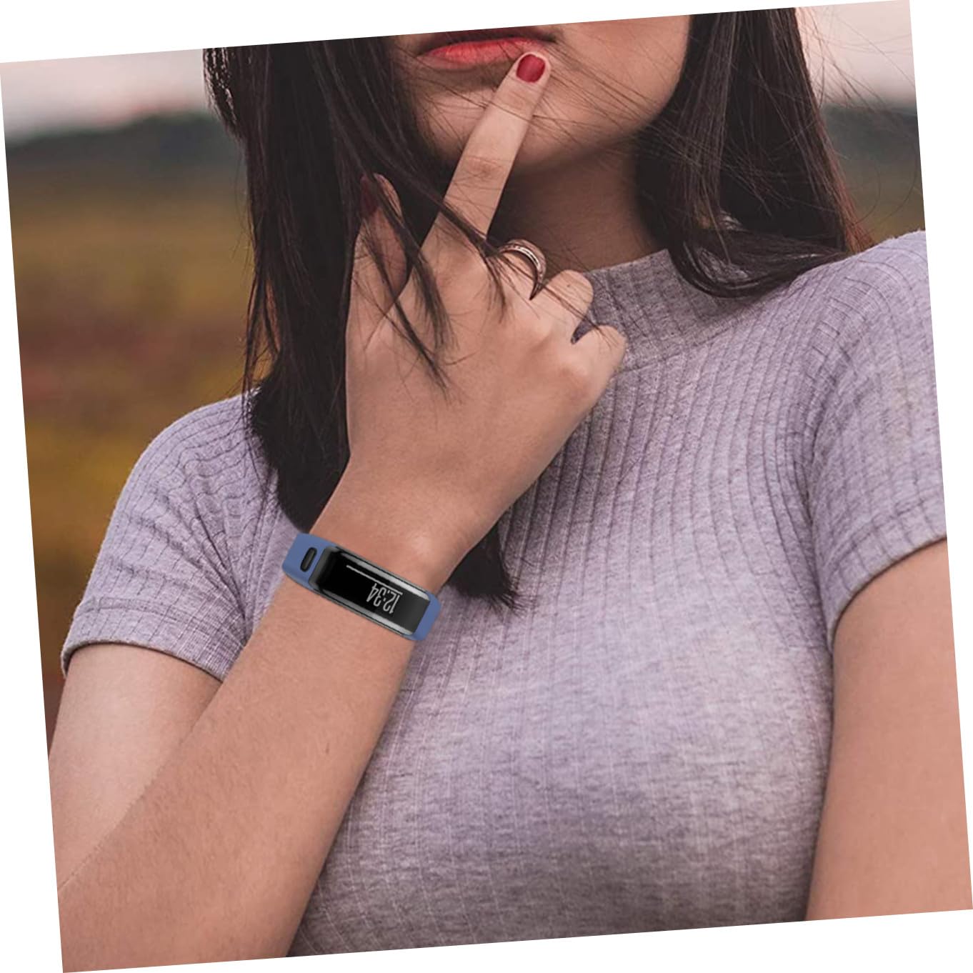 Toddmomy Silikonarmband Ersatz für Hr mit Schnellverschluss Flexibles Sport Uhrenarmband Hautverträglich Mitternachtsblau Kompatibel für Fitness Tracker