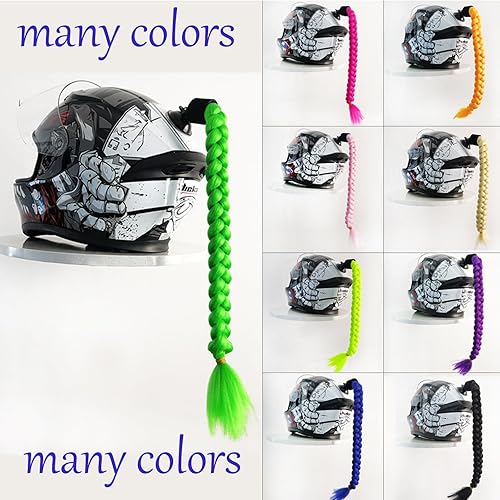 Miniatura 4 de Extensión de cola de caballo de trenzas largas con ventosa para casco, 1 unidad, accesorios para casco, trenzas para decoración del cabello, coletas