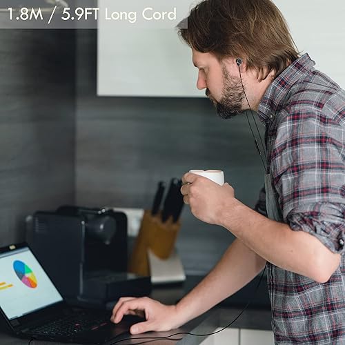 Miniatura 7 de Auriculares USB para computadora, auriculares USB intrauditivos con micrófono y cable largo de 1.8 M, auriculares USB-A compatibles con laptop, PC