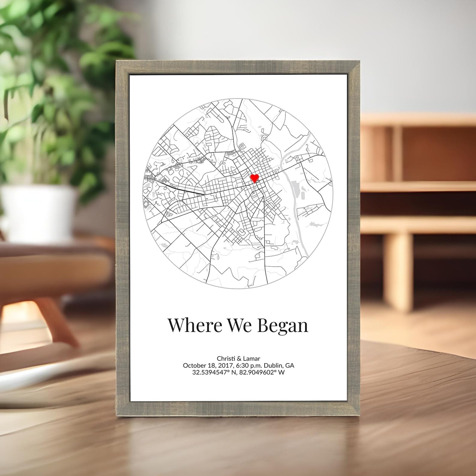 - Personalized Where It All Began Map For Couples, Customized Heart First Date Map, Anniversary For Couples, Valentine's Day Meaningful Gifts For Boyfriend Girlfriend#5
