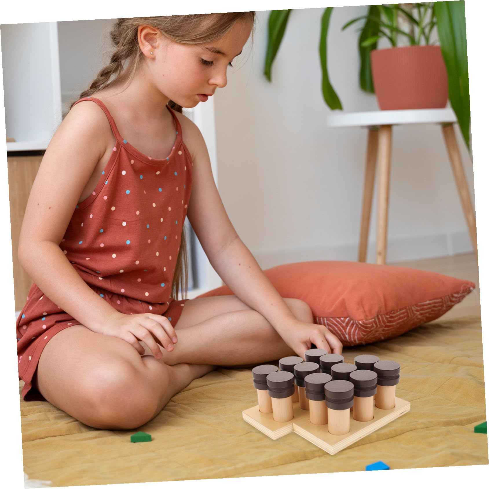 Gioco Montessori Olfattivo in Legno con Bordi Lisci, Set Sensoriale Creativo per Sviluppo Cognitivo e Gioco Educativo la Prima Età