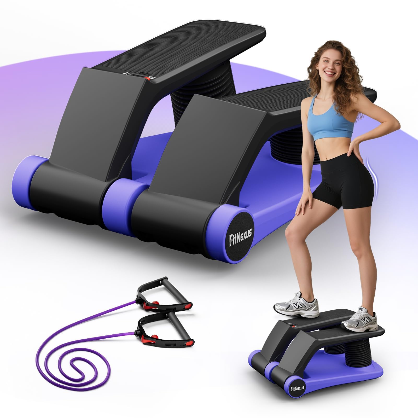 Air Compression Resistance Stepper – Adjustable Mini Stair Climber for Home Cardio Workout, Portable Stepper Machine with LCD Display, 5-Level Adjustable Resistance, Non-Slip Pedals (Blue)-image-37