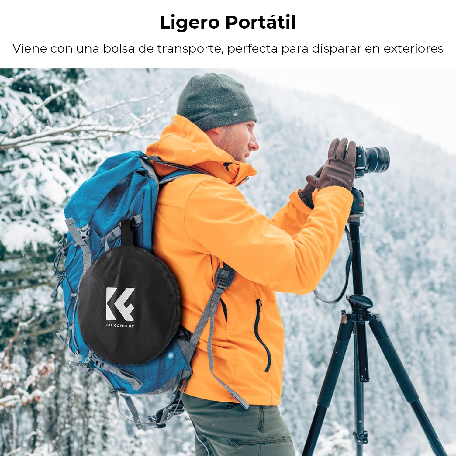 K&F CONCEPT 5in1 Faltbar Reflektor Fotografie mit Tasche&Handgriff 110CM | Durchscheinend, Silber, Gold, Weiß &Schwarz Runde Reflektoren für Fotografie,Außenbeleuchtung,Stillleben & Porträts aufnehmen