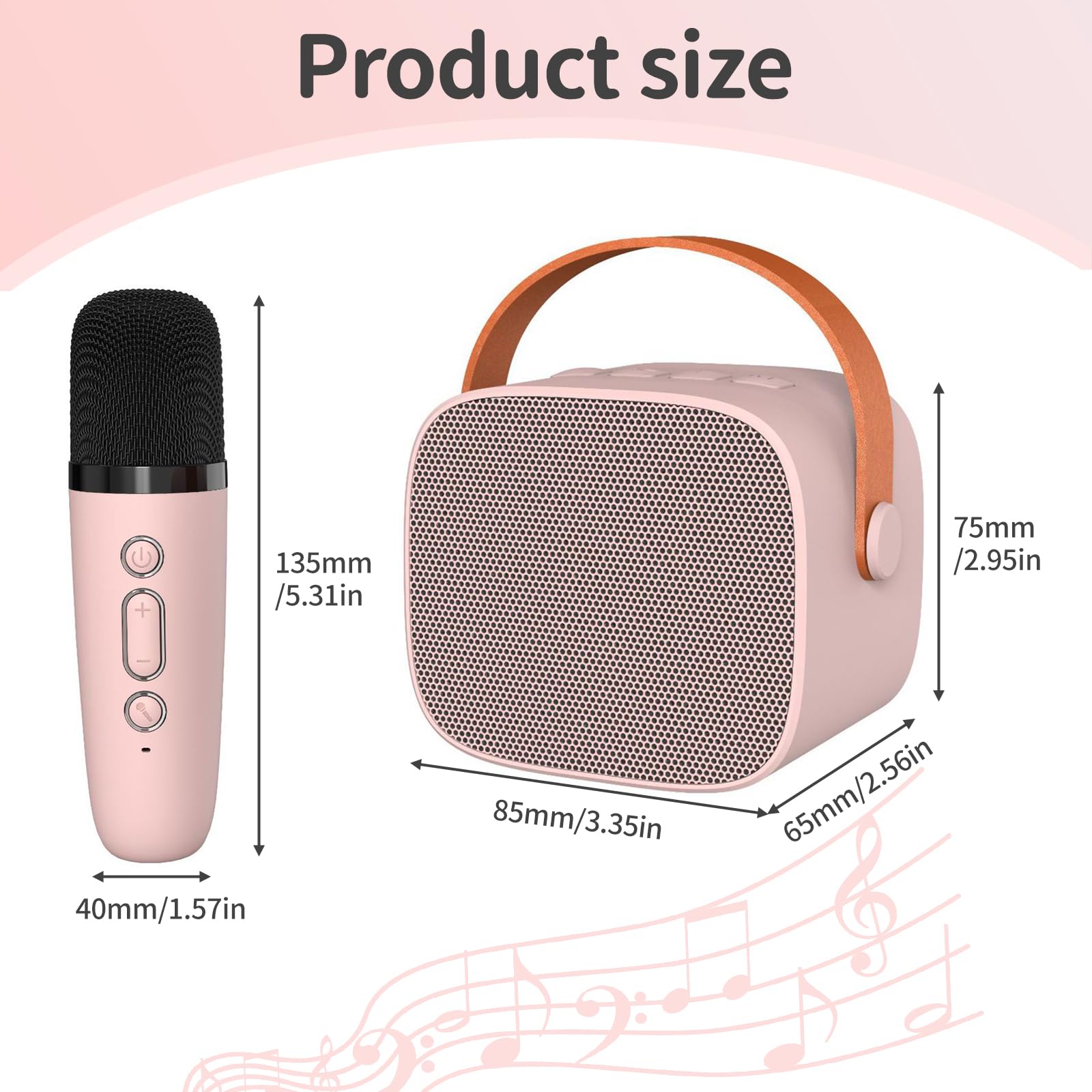 mikrofon do karaoke dla dzieci, urządzenie do karaoke z bezprzewodowymi mikrofonami, zabawka z efektami zmiany głosu i Bluetooth, dla chłopców i dziewczynek, różowy