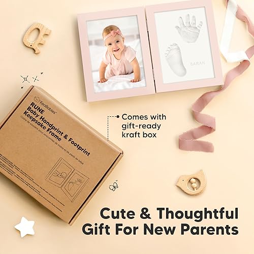 Miniatura 5 de KeaBabies Kit personalizado de manos y huellas para bebé, arcilla de secado rápido, kit de pies de recuerdo y huellas de manos para recién nacidos,