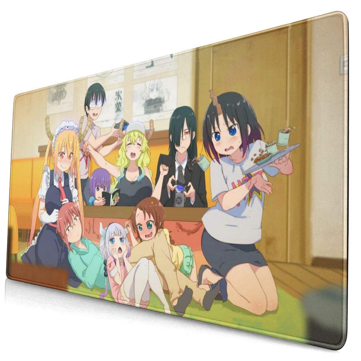 Anime Miss Kobayashi Dragon Maid Kanna Kamui 15.8x29.5 in Large Gaming Mouse Pad Desk Mat Long Non-Slip Rubber Stitched Edges-HStyle-