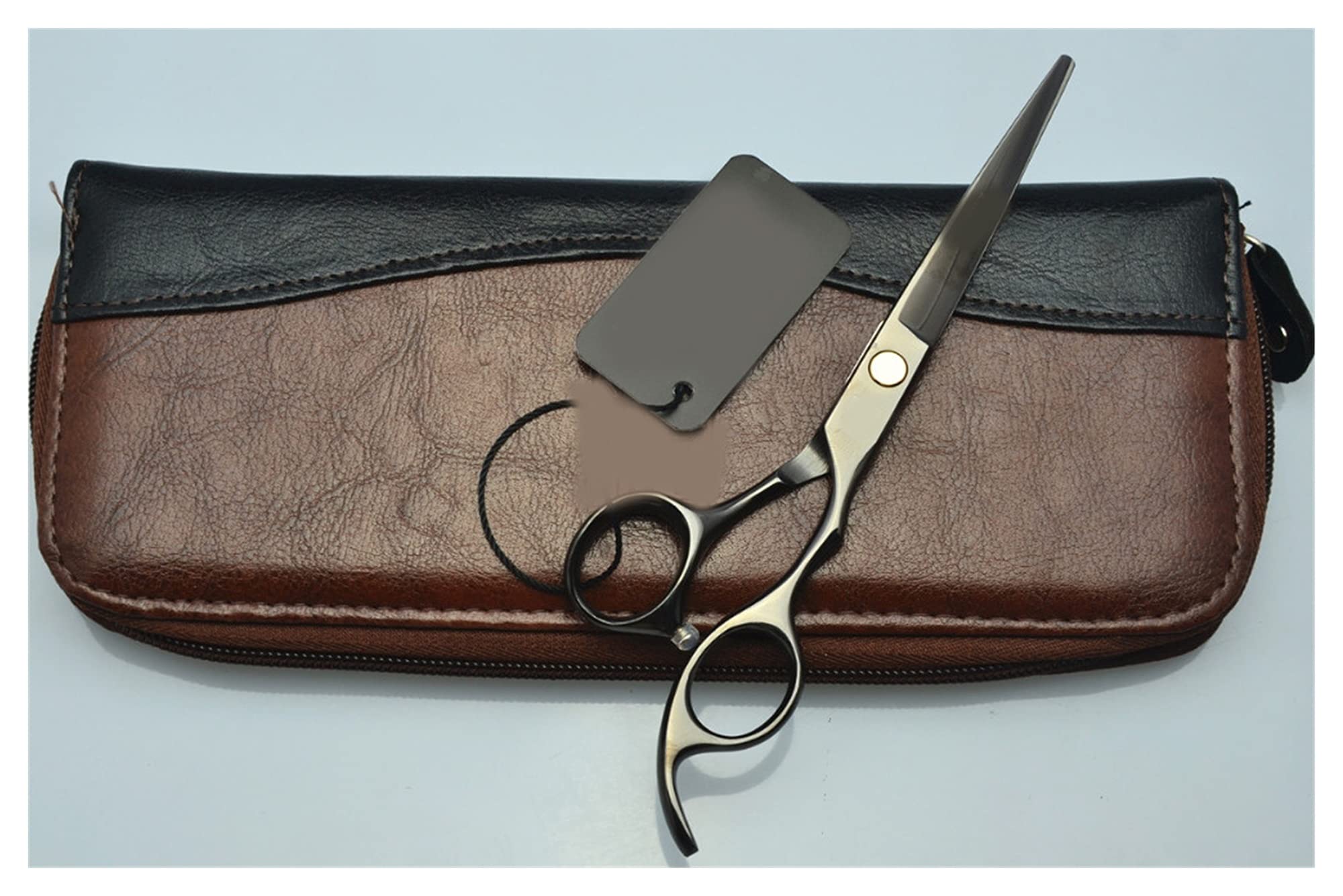Schere Zum Haareschneiden, 6,0 Zoll, Schwarz, Professionelle Echthaarschere, Friseurschere, Effilierschere, Haarschneideset, Schneiden Ohne Etui-Q(Set No Case-Q)