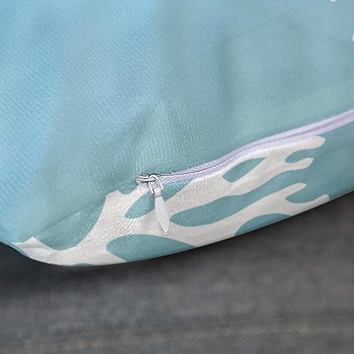 Miniatura 3 de Emvency Funda de almohada Hue Sea Coral Siluettes Luz Azul Funda de Almohada Decorativa Decoración del Hogar Cuadrada 18 x 18 Pulgadas Funda de