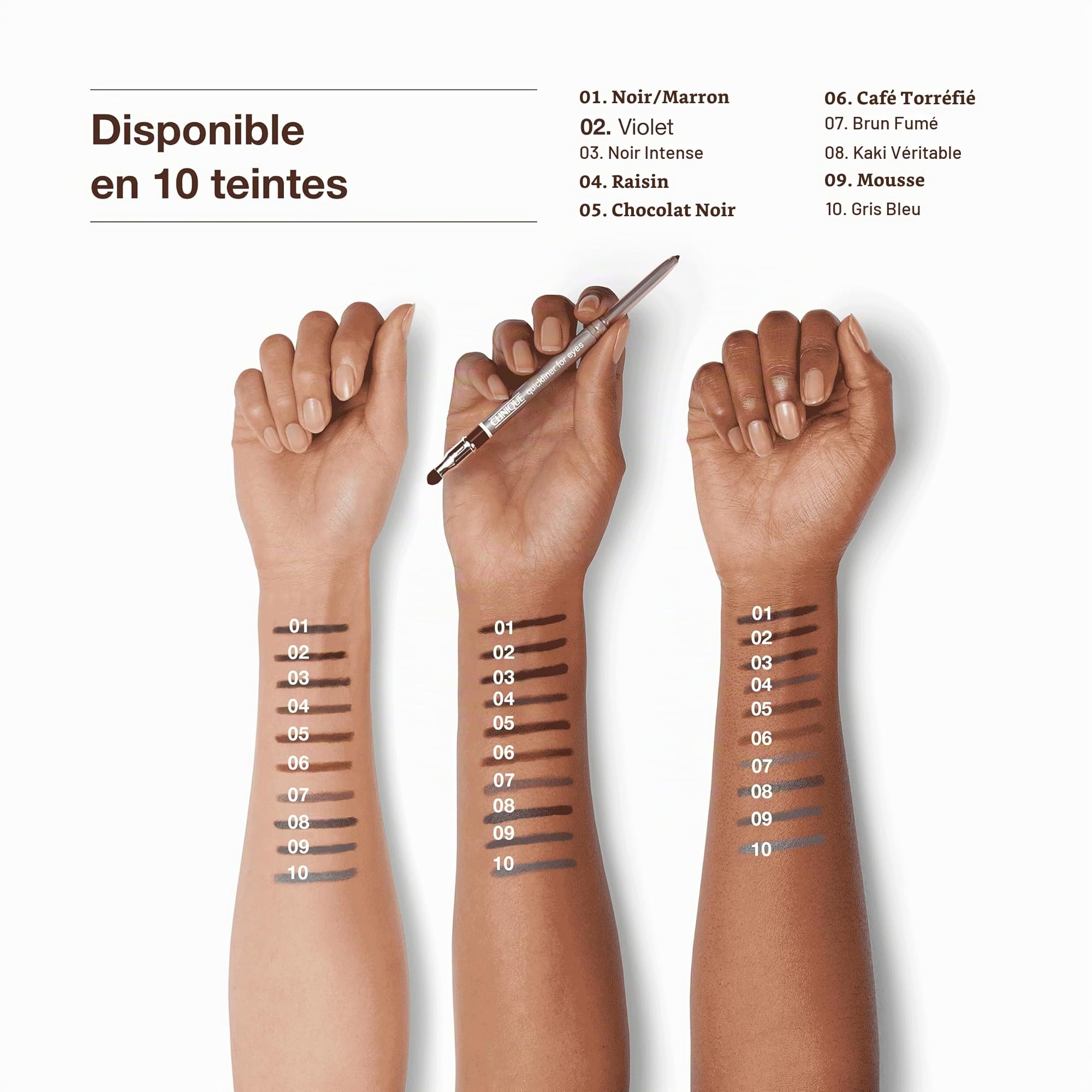 Clinique Quickliner Stylo Dessin des Yeux | Résistant à l'Eau, Ne Coule Pas + Convient aux Yeux Sensibles