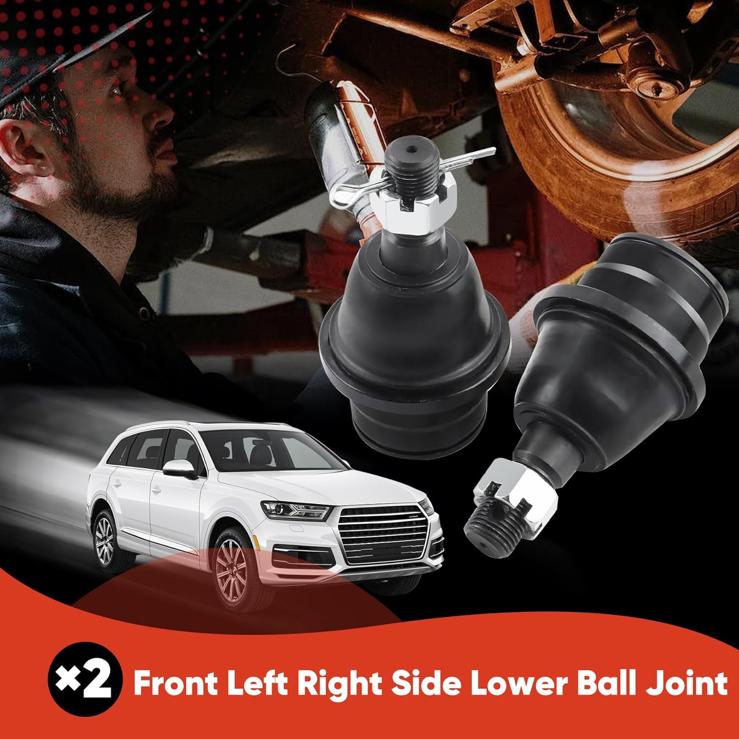 K500008 Front Lower Ball Joint kit Compatible with Ford Expedition 2007-2017 Ford F-150 2009-2014 Lincoln Navigator 2007-2017