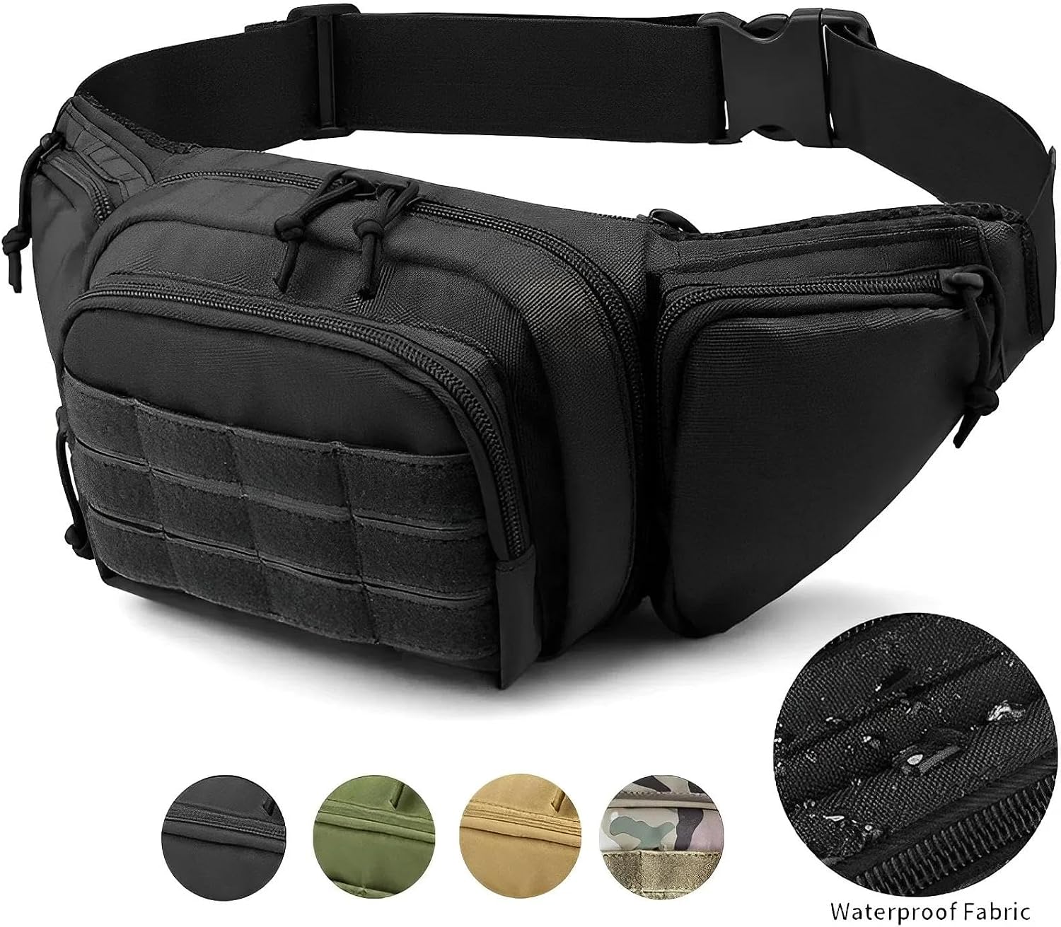 Waist Bag Waist Packs Multi-Function Pack Fanny for Men Nylon Shoulder Hiking Bag Sports High-Capacity Khaki
