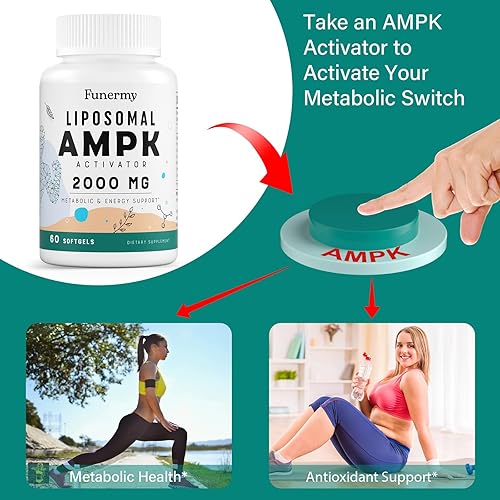 Miniatura 5 de Activador liposomal AMPK 2000 mg - Alta biodisponibilidad Berberina HCL, DIM, cardo mariano y corteza de canela Cápsula 6 en 1 AMPK Suplementos para