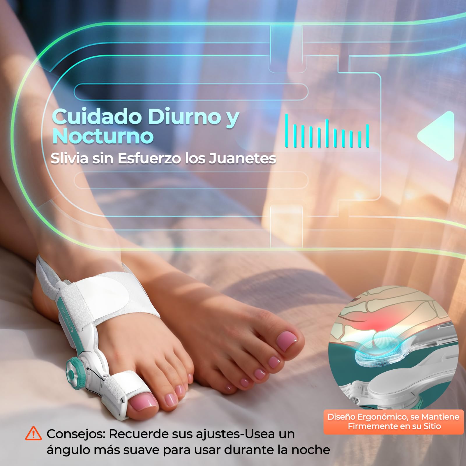 Corrector de Juanetes Botón Ajustable Corrector Juanetes Mujer Hombre Separador Dedos Pie para Hallux Valgus Protector Dedos Pie 1 Unidad