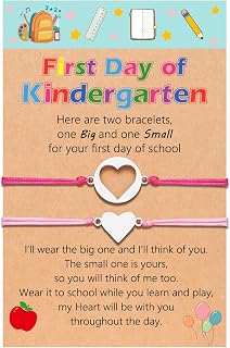 First Day of School Back to School Bracelet Gifts Mother Daughter Wish Heart Bracelets